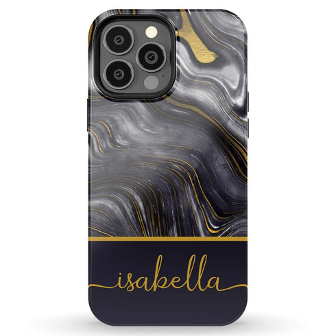 Black Agate Custom Name iPhone Case